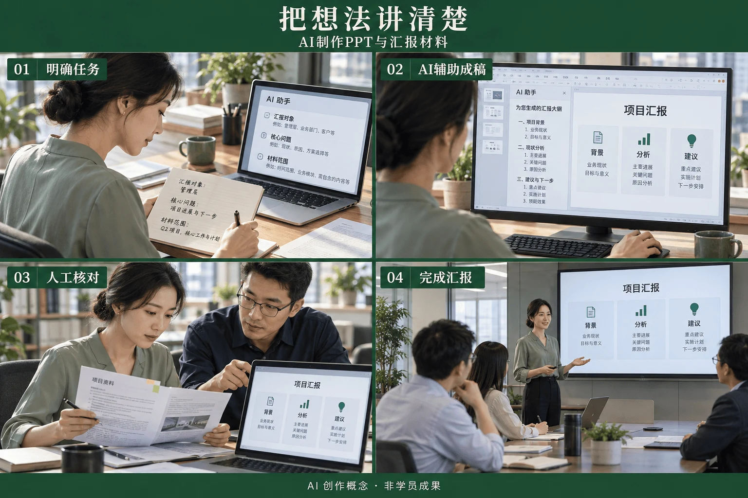 AI PPT 制作培训创作方向概念配图